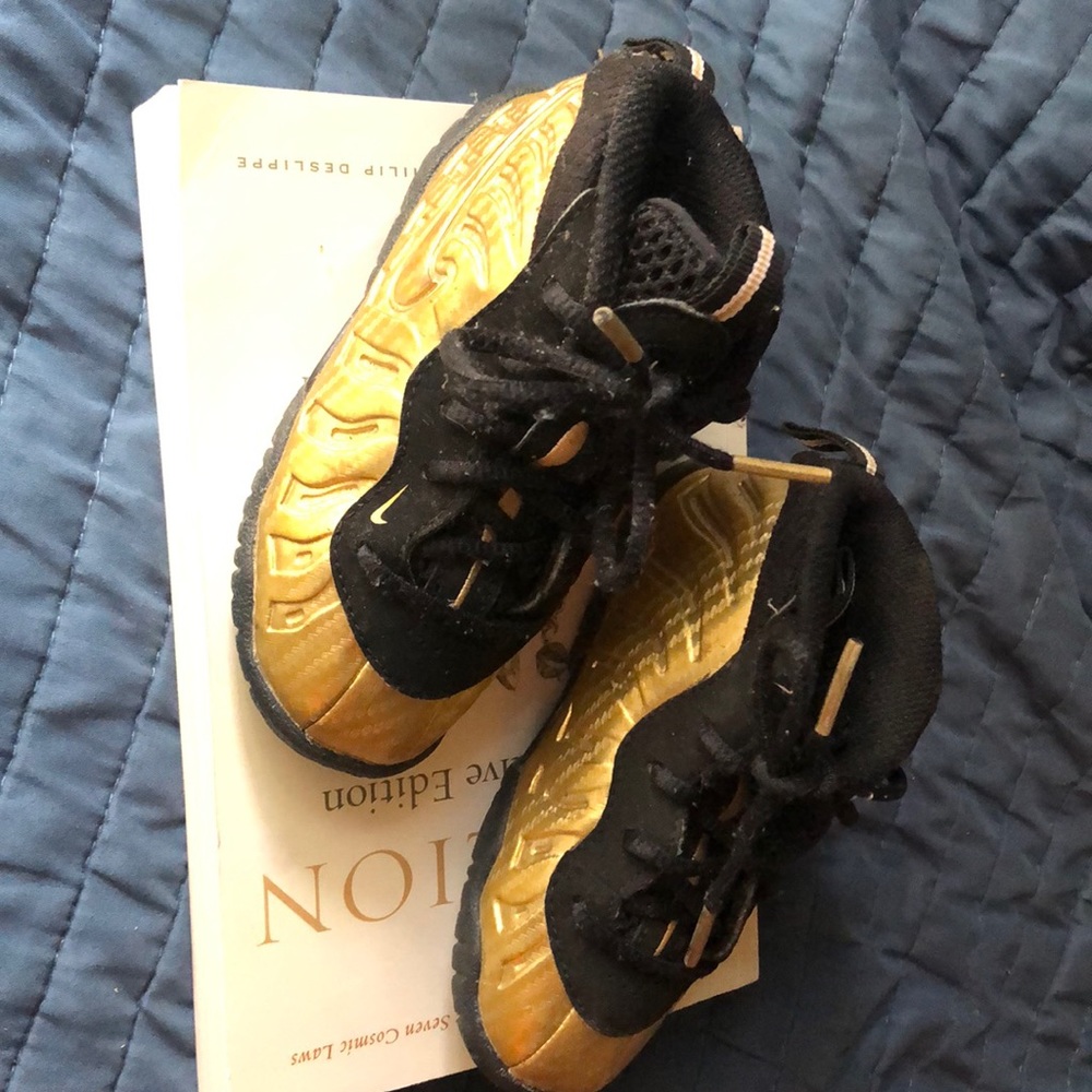 Toddler gold Nike foamposite